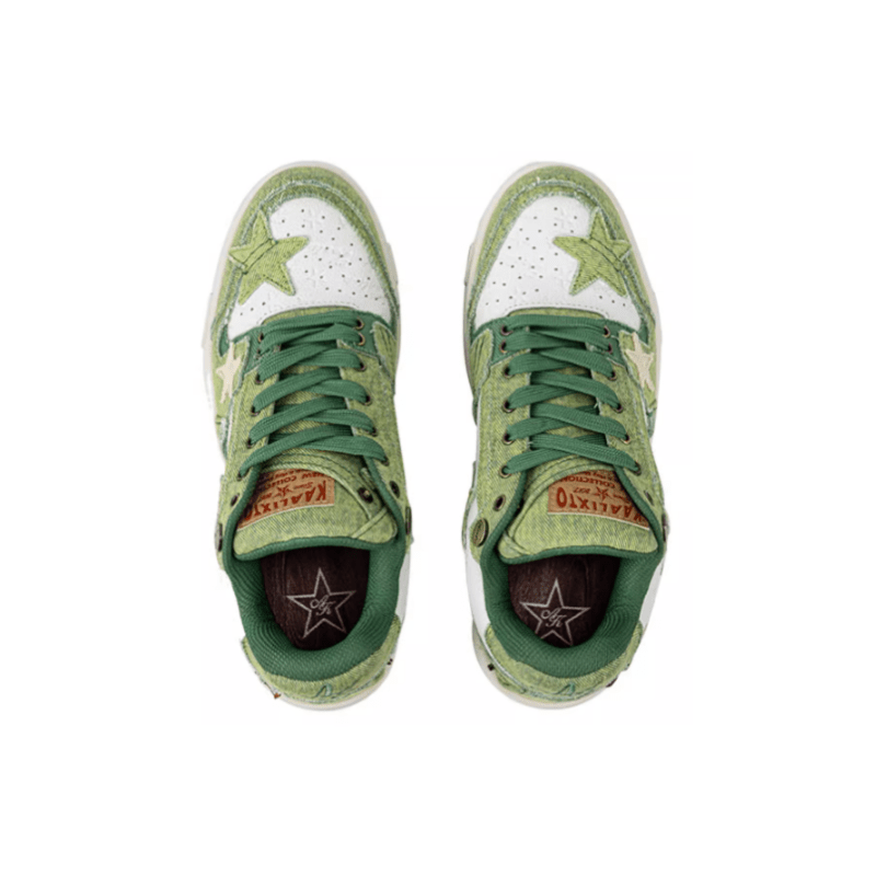 KAALIXTO Avocado Denim Star Sneakers - COPPING THREADS - KAALIXTO