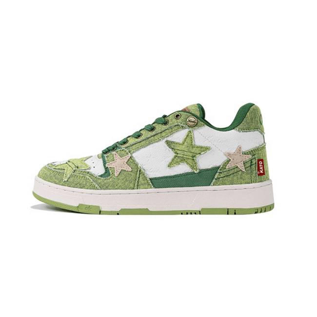 KAALIXTO Avocado Denim Star Sneakers - COPPING THREADS - KAALIXTO Hover Image