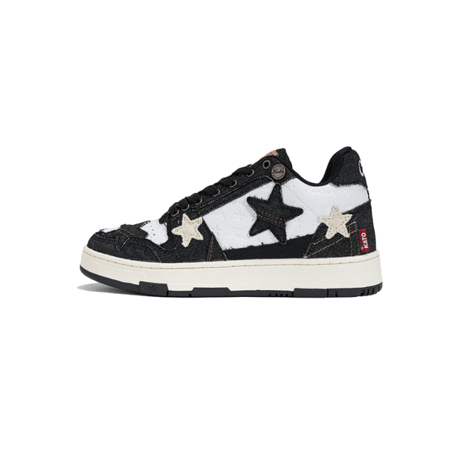 KAALIXTO Black Denim Star Sneakers - COPPING THREADS - KAALIXTO Hover Image