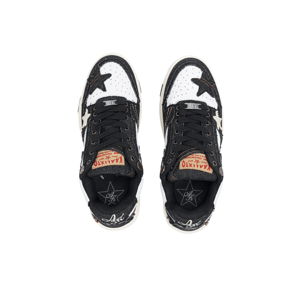 KAALIXTO Black Denim Star Sneakers - COPPING THREADS - KAALIXTO