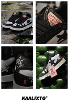 KAALIXTO Black Denim Star Sneakers - COPPING THREADS - KAALIXTO