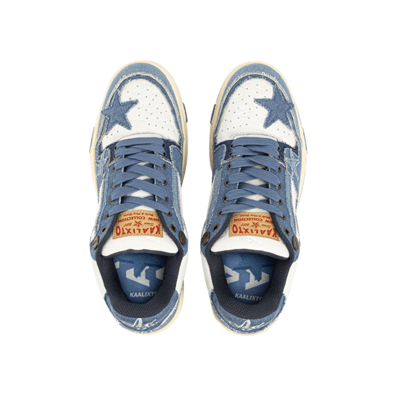 KAALIXTO Blue Denim Star Sneakers - COPPING THREADS - KAALIXTO