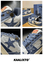 KAALIXTO Blue Denim Star Sneakers - COPPING THREADS - KAALIXTO