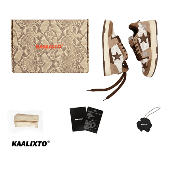 KAALIXTO Brown Star Sneakers - COPPING THREADS - KAALIXTO