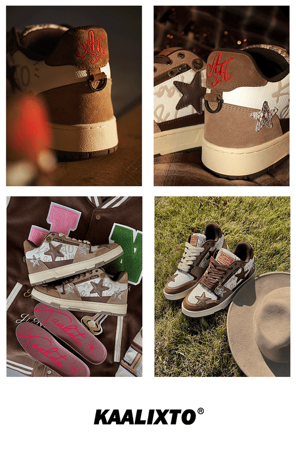 KAALIXTO Brown Star Sneakers - COPPING THREADS - KAALIXTO