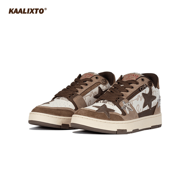KAALIXTO Brown Star Sneakers Main Image