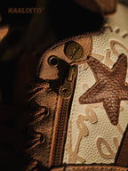 KAALIXTO Brown Star Sneakers - COPPING THREADS - KAALIXTO