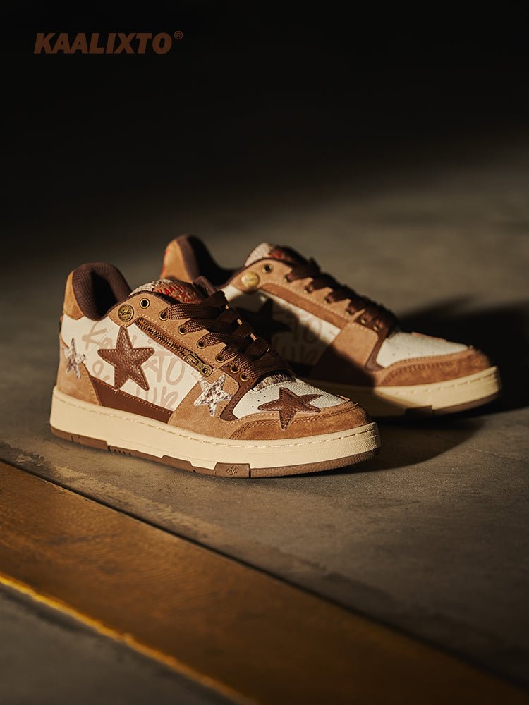 KAALIXTO Brown Star Sneakers - COPPING THREADS - KAALIXTO