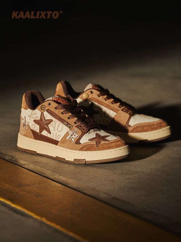 KAALIXTO Brown Star Sneakers - COPPING THREADS - KAALIXTO