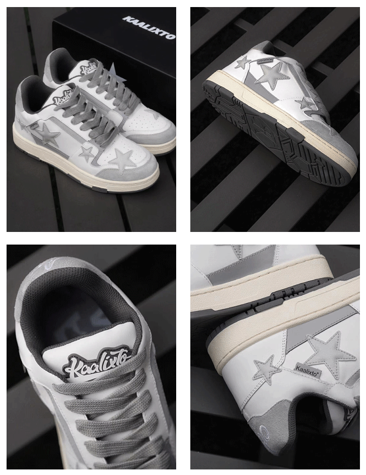 KAALIXTO Gray Star Sneakers - COPPING THREADS - KAALIXTO