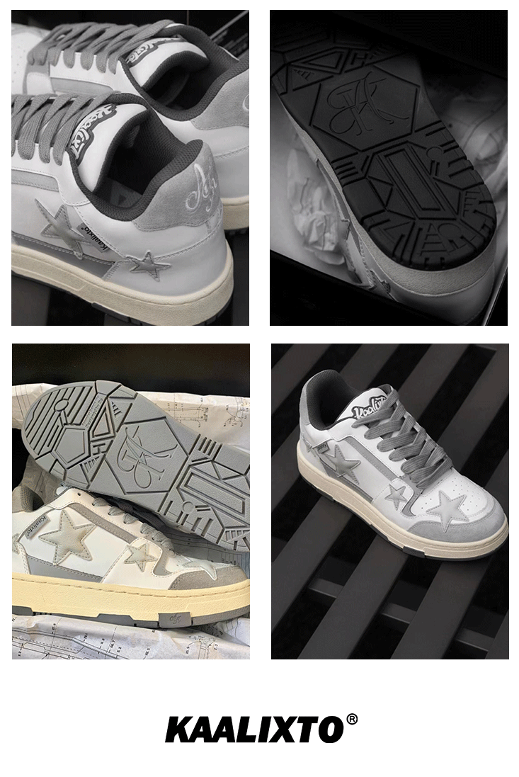 KAALIXTO Gray Star Sneakers - COPPING THREADS - KAALIXTO