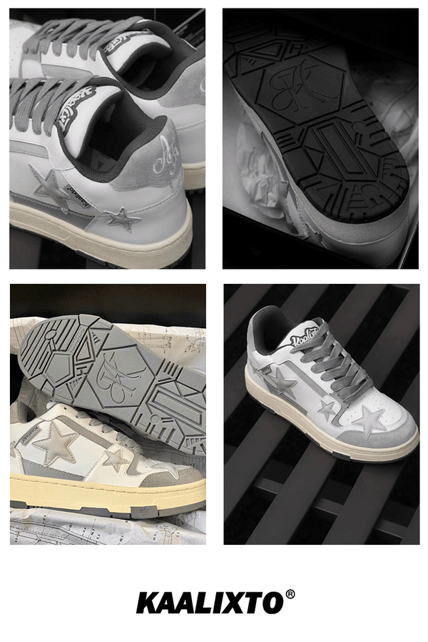 KAALIXTO Gray Star Sneakers - COPPING THREADS - KAALIXTO