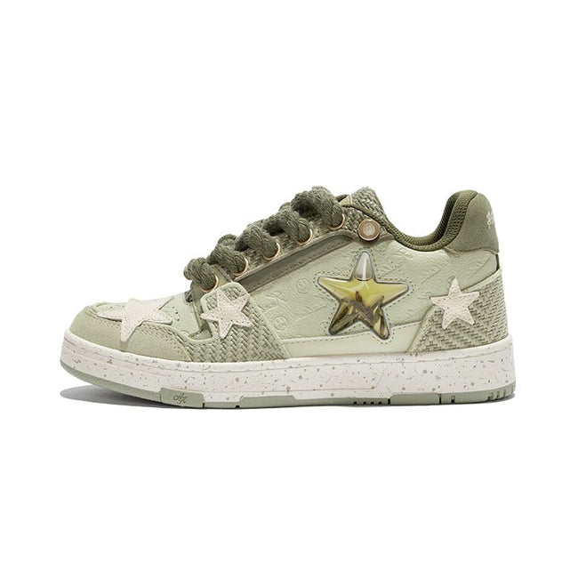 KAALIXTO Matcha Green Star Sneakers - COPPING THREADS - KAALIXTO Hover Image