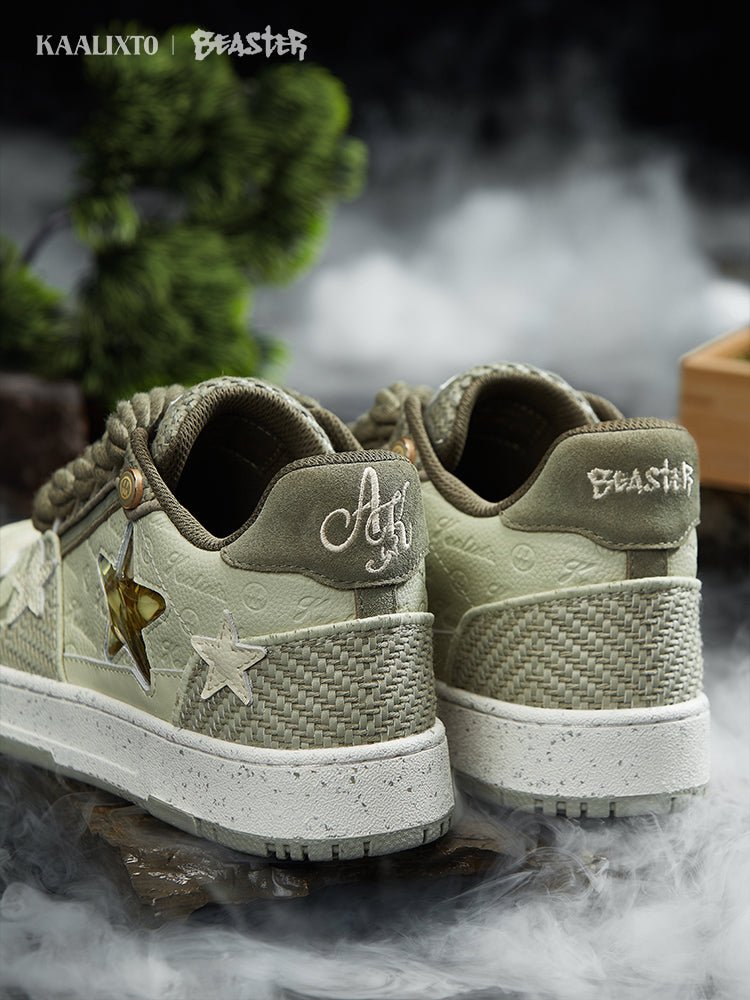 KAALIXTO Matcha Green Star Sneakers - COPPING THREADS - KAALIXTO