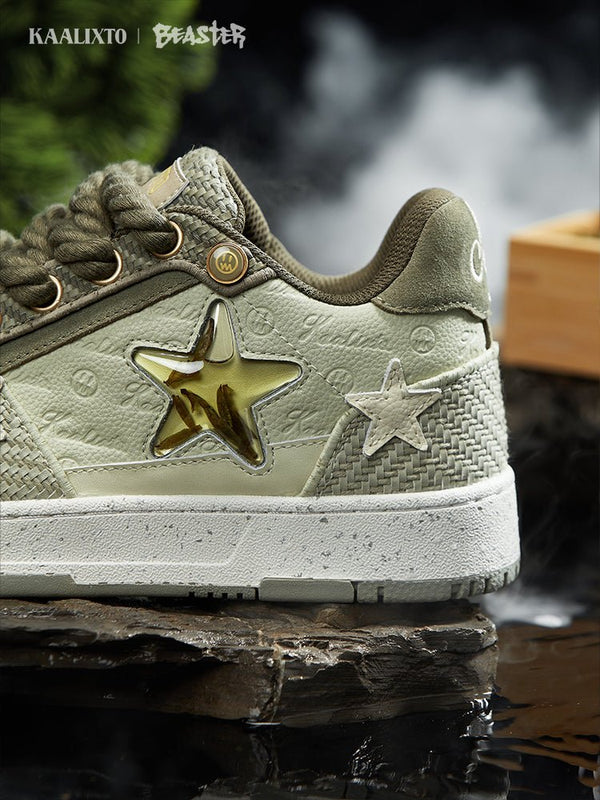 KAALIXTO Matcha Green Star Sneakers - COPPING THREADS - KAALIXTO