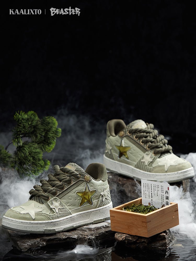KAALIXTO Matcha Green Star Sneakers - COPPING THREADS - KAALIXTO