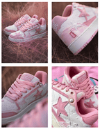 KAALIXTO Pink Denim Star Sneakers - COPPING THREADS - KAALIXTO