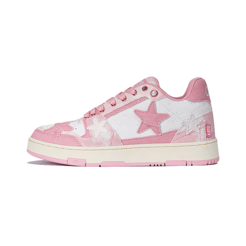 KAALIXTO Pink Denim Star Sneakers - COPPING THREADS - KAALIXTO Hauptbild