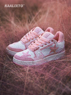 KAALIXTO Pink Denim Star Sneakers - COPPING THREADS - KAALIXTO