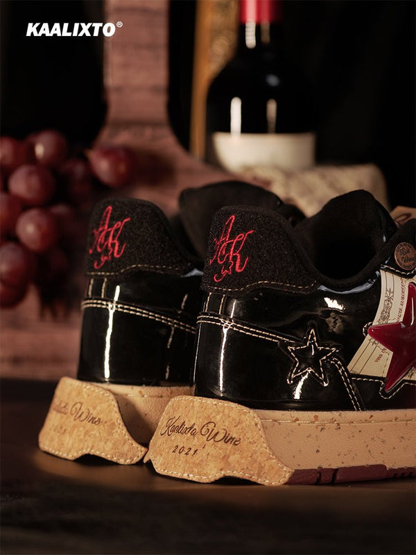 KAALIXTO Red Wine Star Sneakers - COPPING THREADS - KAALIXTO