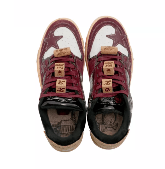 KAALIXTO Red Wine Star Sneakers - COPPING THREADS - KAALIXTO