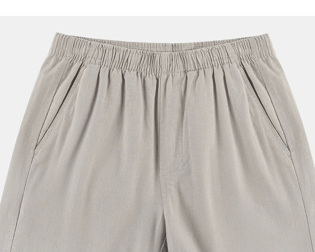 IDLT shorts, beige waistband.