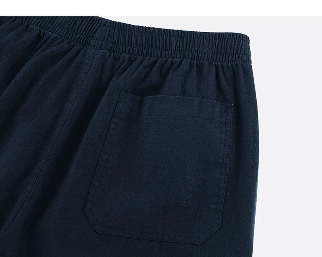 IDLT trousers, navy back pocket.