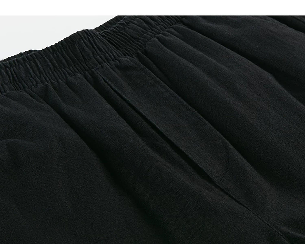 IDLT trousers, black fly seam.