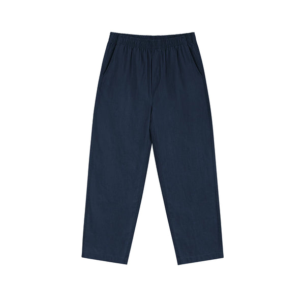 Relaxed Pull-On Pants, navy front view.