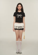 Lace Bow Tie Tee - COPPING THREADS - AYF