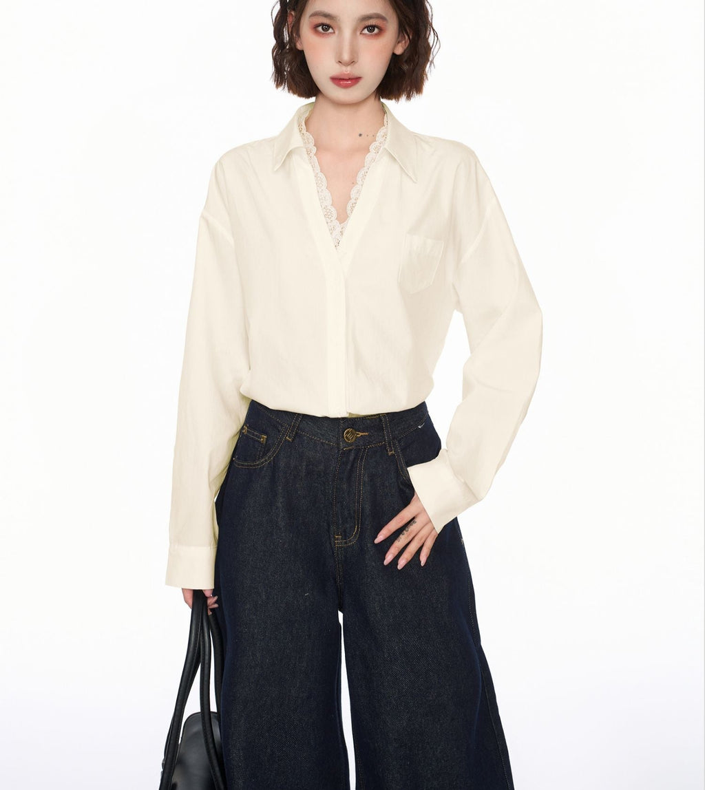 Lace Collar Long Sleeve Shirt - COPPING THREADS - CT Select