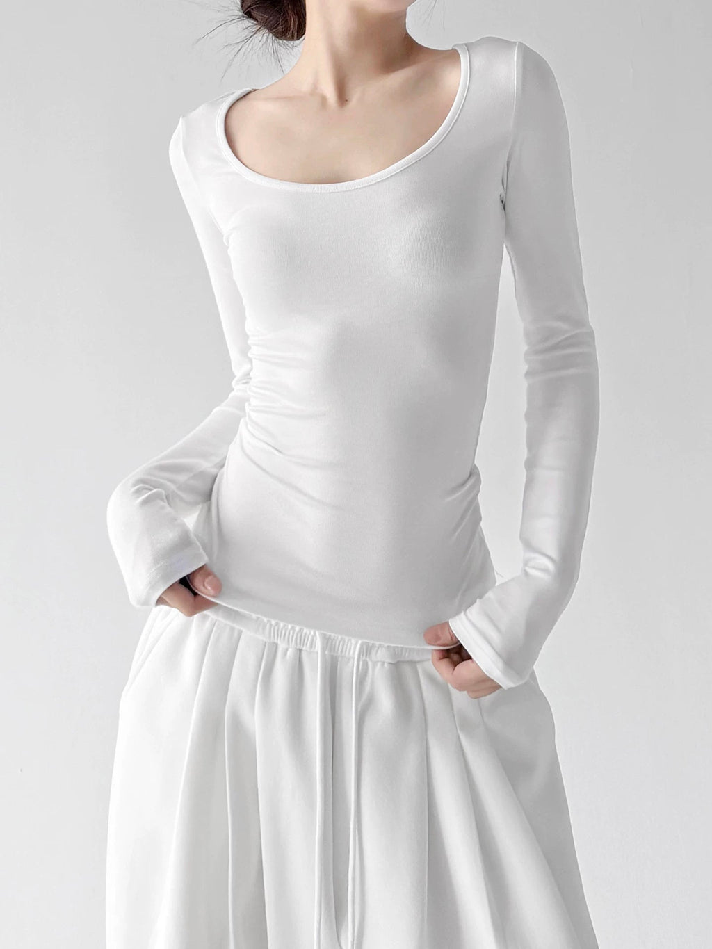 Lace-Cross Back Long-Sleeve T-Shirt - COPPING THREADS - CT ORIGINALS