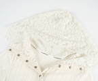 Lace Hooded Button Collar Knit Tee - COPPING THREADS - LulusMiracle