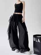 Lace Layered Wide - Leg Cargo Pants - COPPING THREADS - CT Select