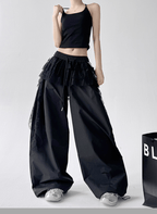 Lace Layered Wide - Leg Cargo Pants - COPPING THREADS - CT Select
