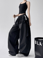 Lace Layered Wide - Leg Cargo Pants - COPPING THREADS - CT Select