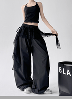 Lace Layered Wide - Leg Cargo Pants - COPPING THREADS - CT Select