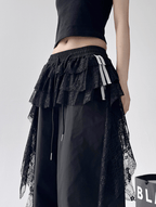 Lace Layered Wide - Leg Cargo Pants - COPPING THREADS - CT Select