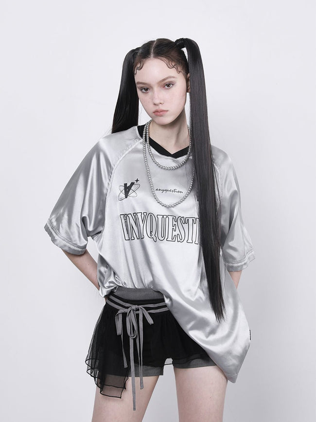 Lace Letter Print Jersey Tee - COPPING THREADS - CT Select Hover Image