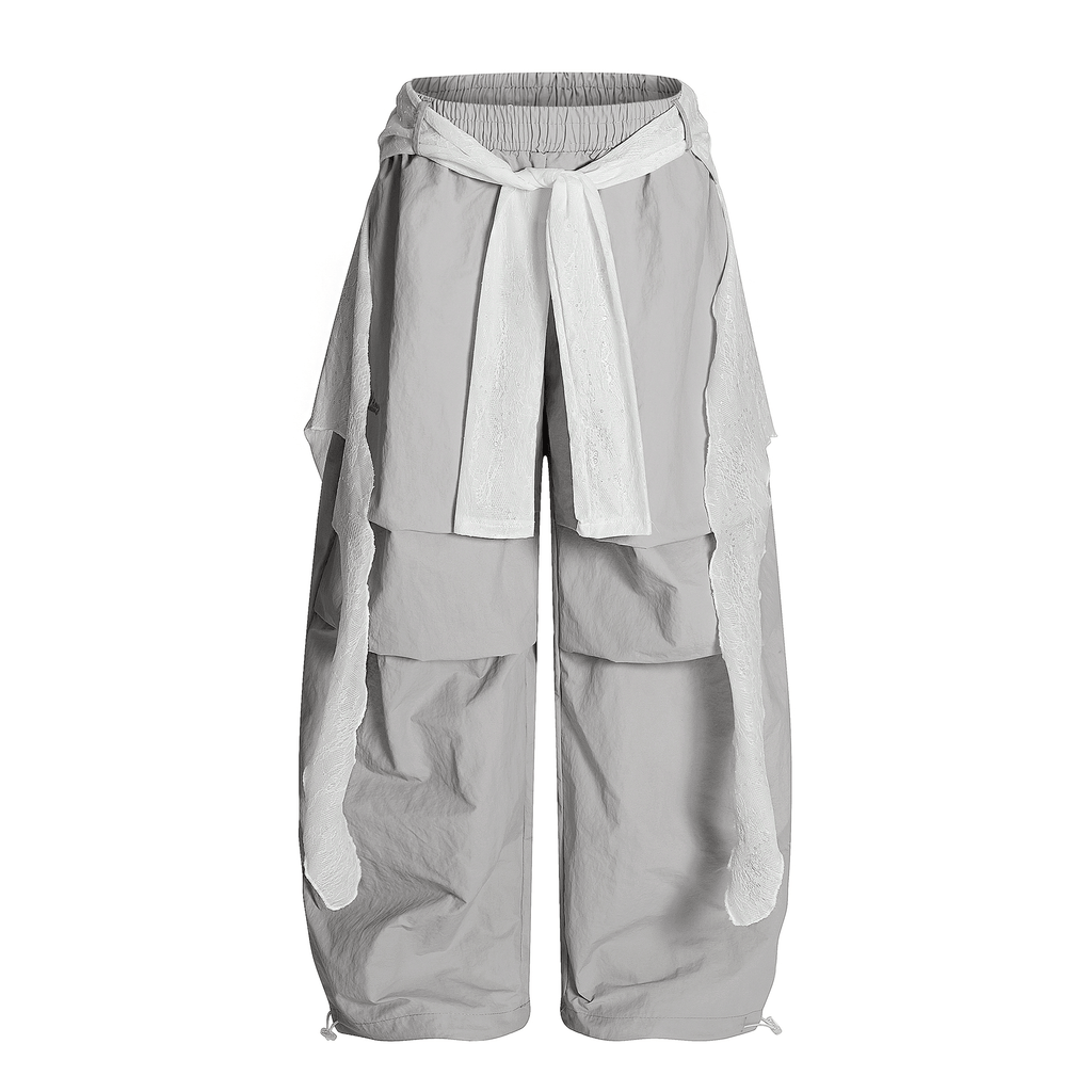 Lace Overlay Layered Parachute Trousers - COPPING THREADS - CT Select