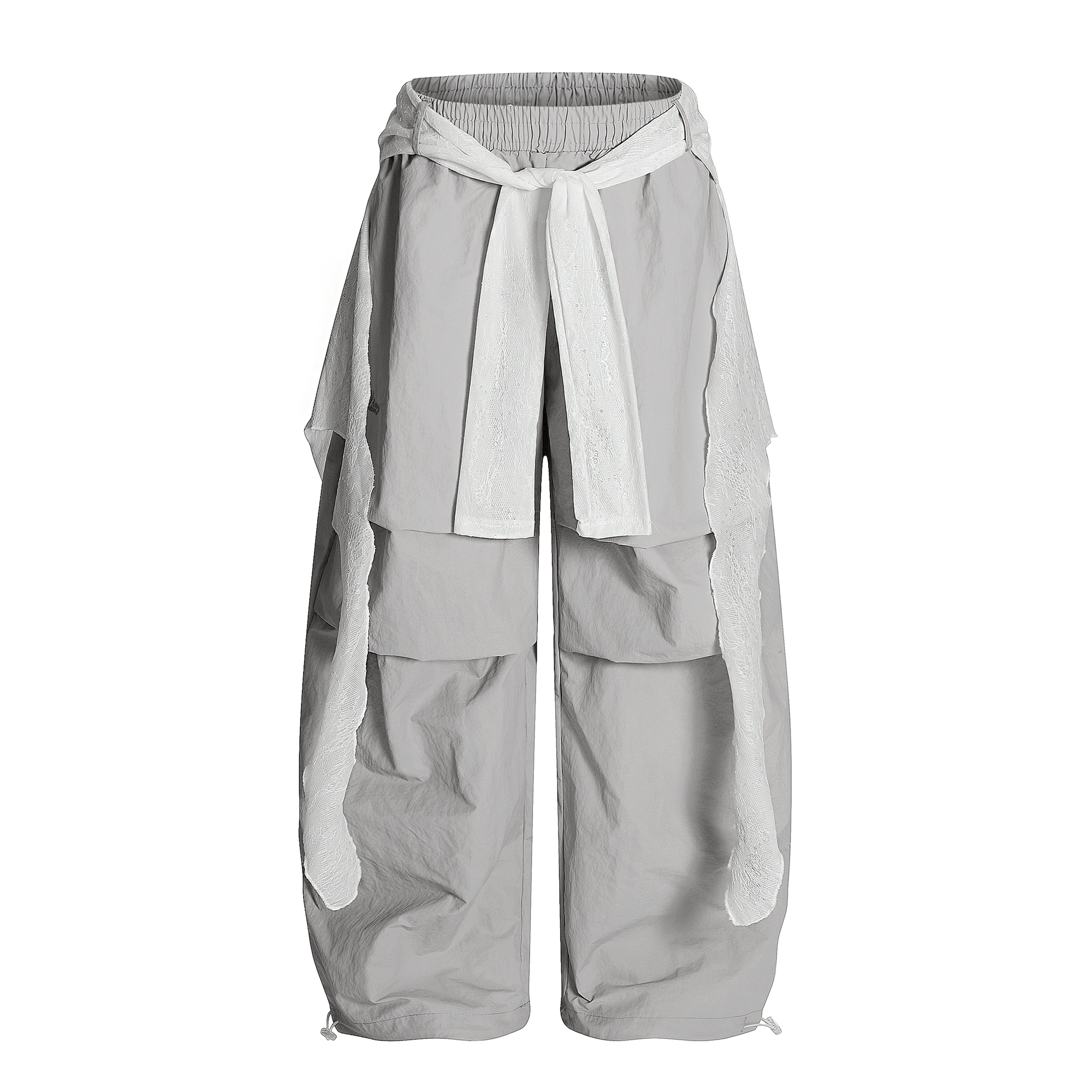 Lace Overlay Layered Parachute Trousers - COPPING THREADS - CT Select