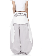 Lace Overlay Layered Parachute Trousers - COPPING THREADS - CT Select