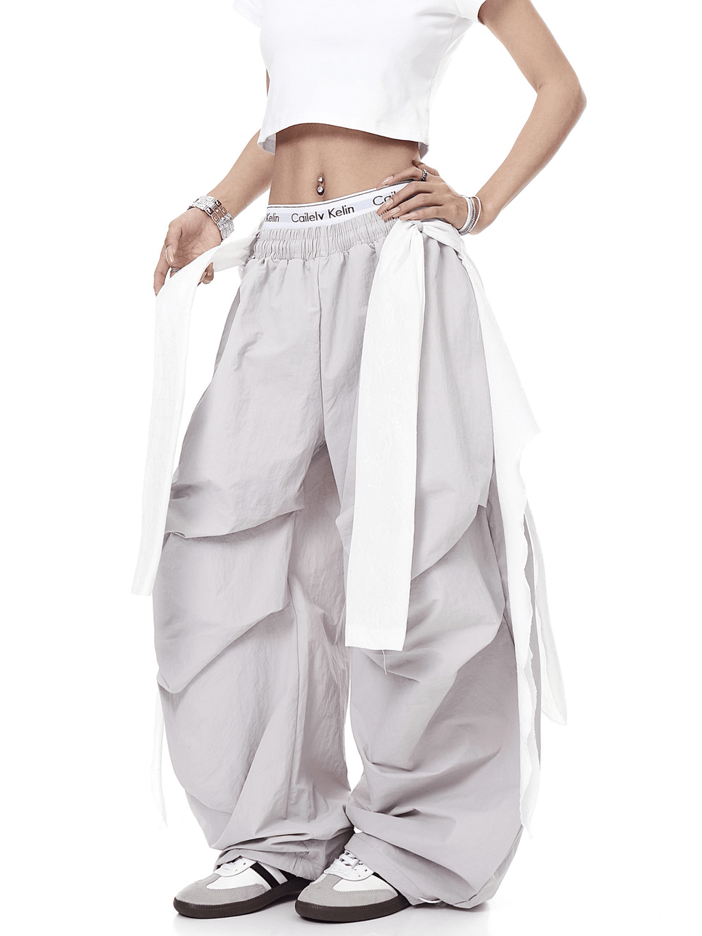 Lace Overlay Layered Parachute Trousers - COPPING THREADS - CT Select