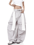 Lace Overlay Layered Parachute Trousers - COPPING THREADS - CT Select