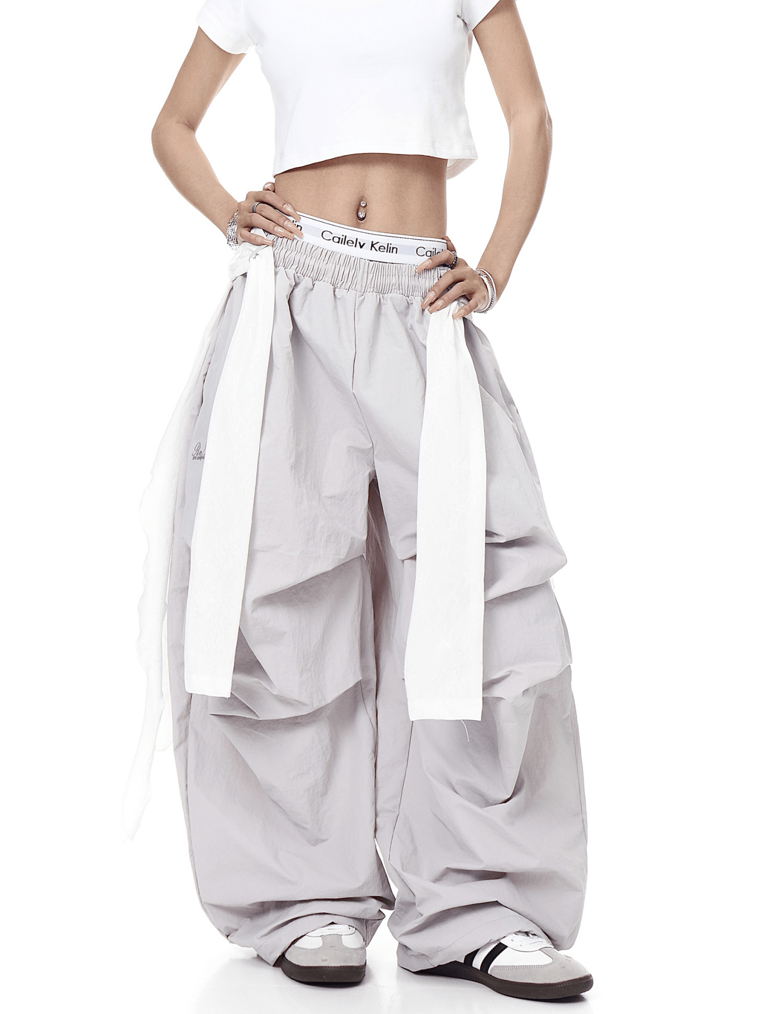 Lace Overlay Layered Parachute Trousers - COPPING THREADS - CT Select