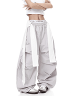 Lace Overlay Layered Parachute Trousers - COPPING THREADS - CT Select