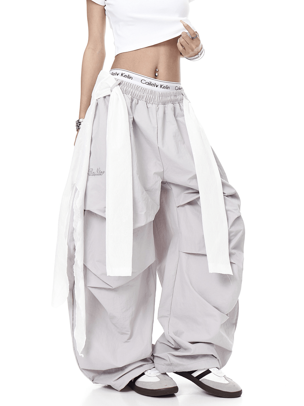 Lace Overlay Layered Parachute Trousers - COPPING THREADS - CT Select