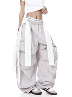 Lace Overlay Layered Parachute Trousers - COPPING THREADS - CT Select