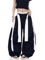 Lace Overlay Layered Parachute Trousers - COPPING THREADS - CT Select