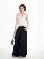 Lace Panel Faux Two - Piece Halter Tank Top - COPPING THREADS - CT Select